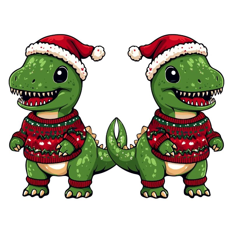 Équipe de Noël Dinosaur T-Rex
