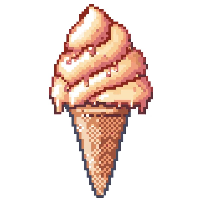 Icône pixel de crème glacée