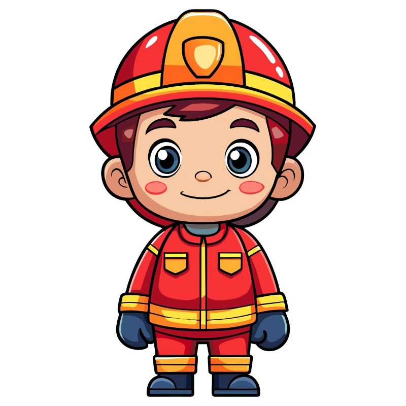 Held in Rot der Feuerwehrmann
