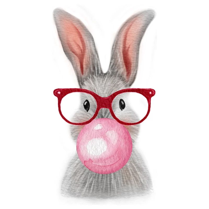 lapin mâché le chewing-gum