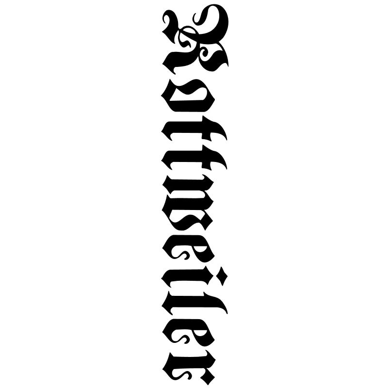 Rotweiler Schrift Arm