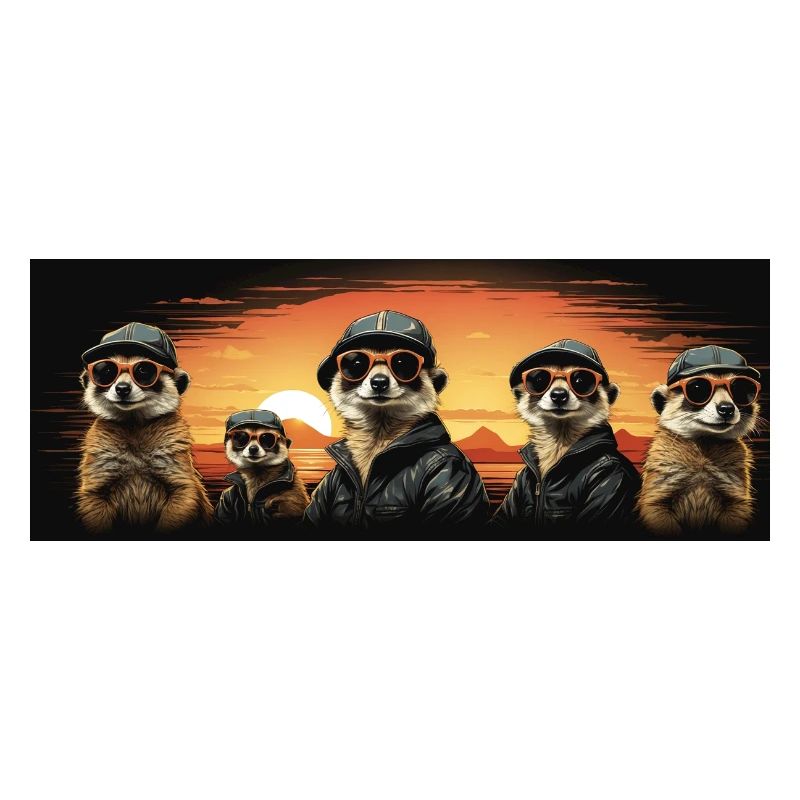 coole Erdmännchen mit Basecap und Sonnenbrille