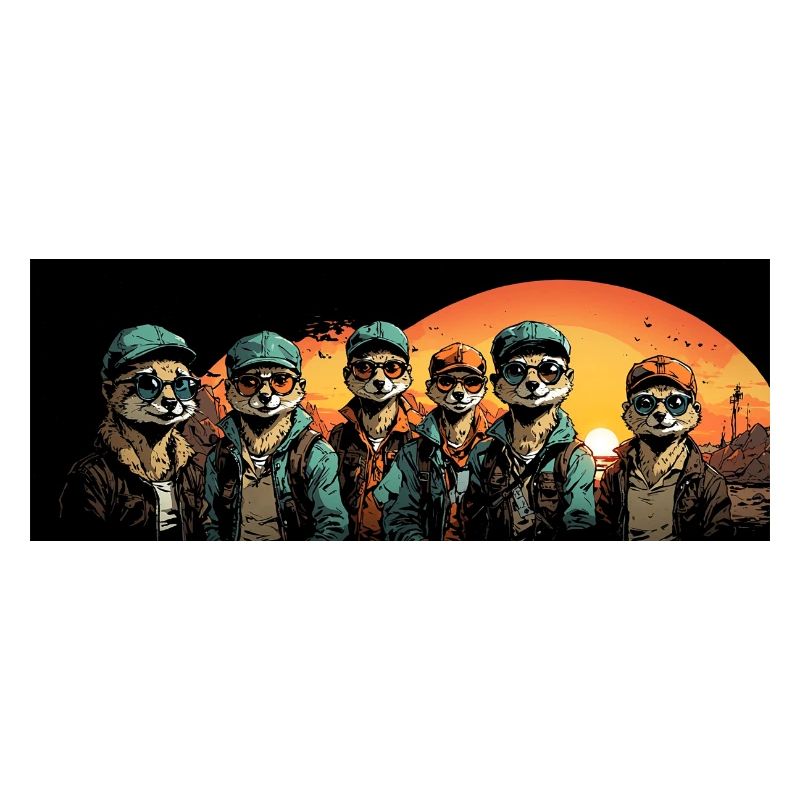 coole Erdmännchen mit Basecap und Sonnenbrille