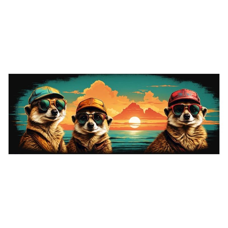 coole Erdmännchen mit Basecap und Sonnenbrille