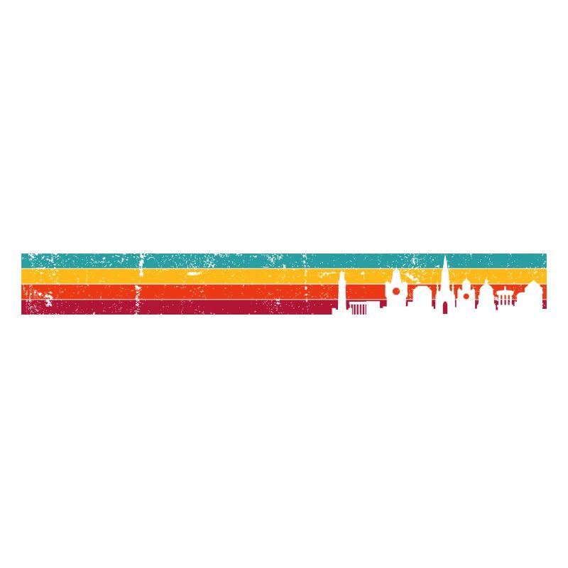 Retro Sunset Skyline Stripes