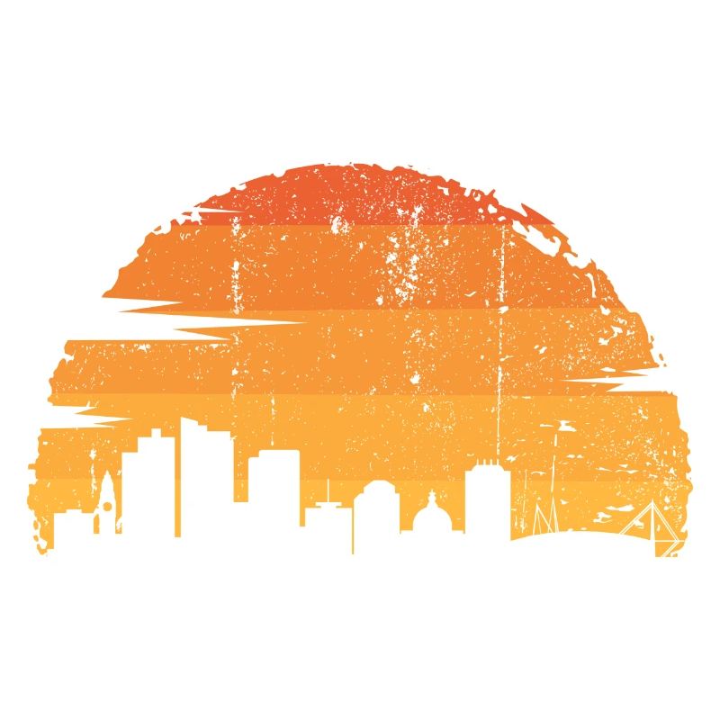 Silhouette des Stadtuntergangs