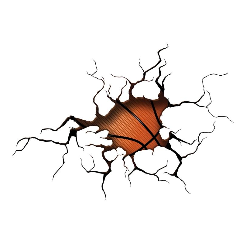 Halftone Basketball Silhouette