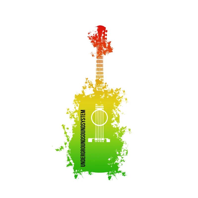 Rainbow Splatter Guitar