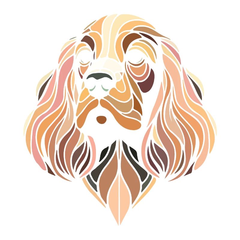 Cocker Spaniel Hundekopf geometrische Kunst Polygon Kunst