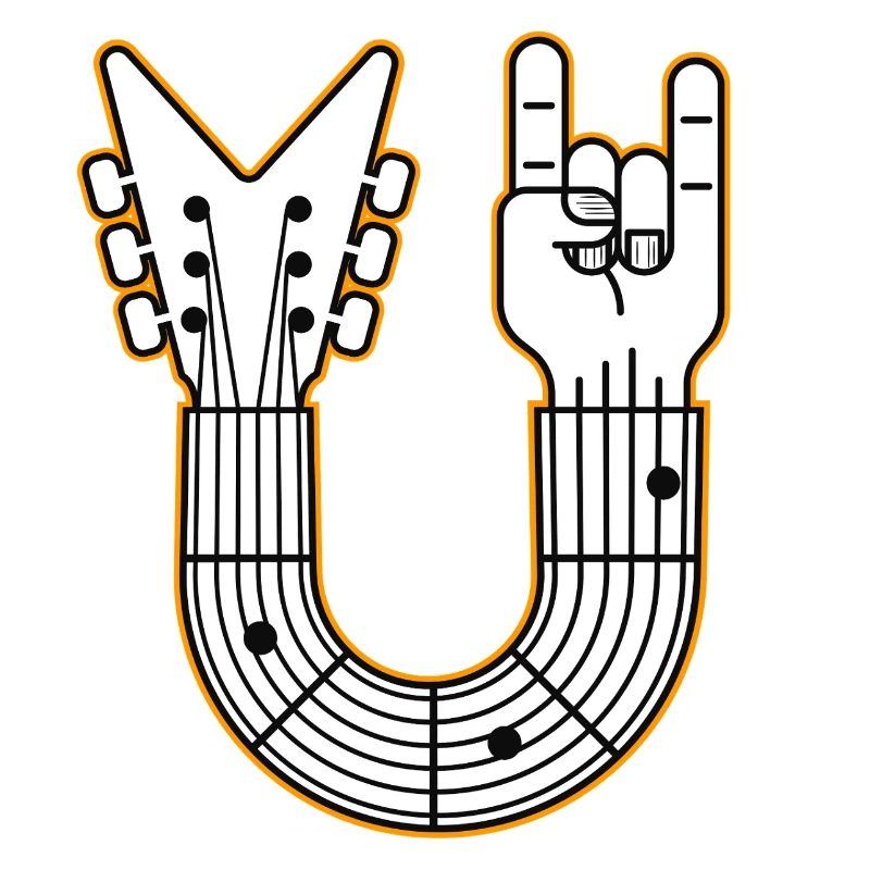 Guitare en forme de U Rock Main