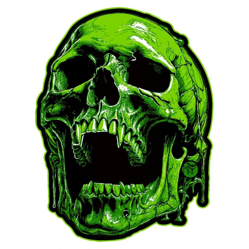 Green Vampire Skull