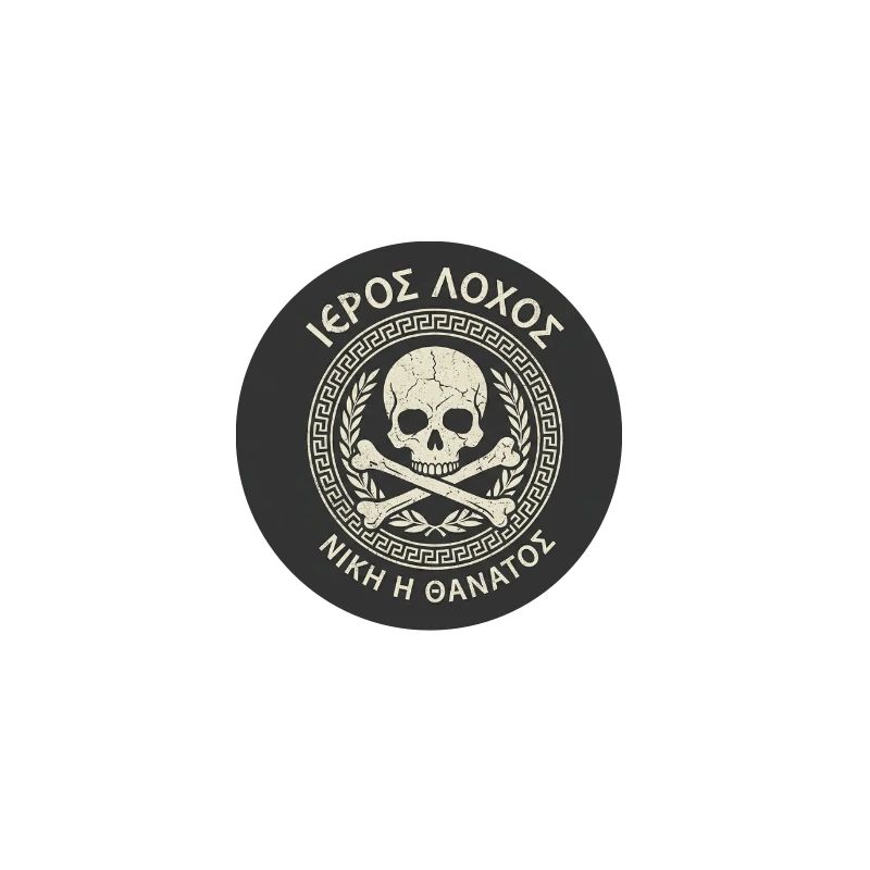 Skull in Laurel Circle Pattern