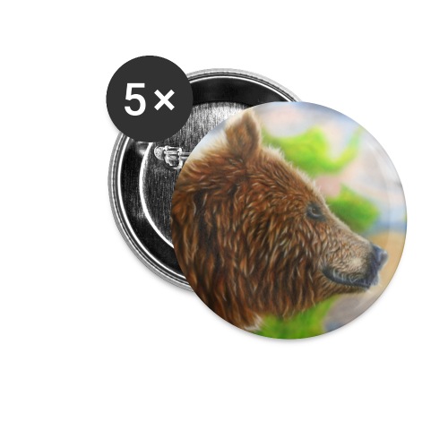 Braunbär - Buttons klein 25 mm (5er Pack)