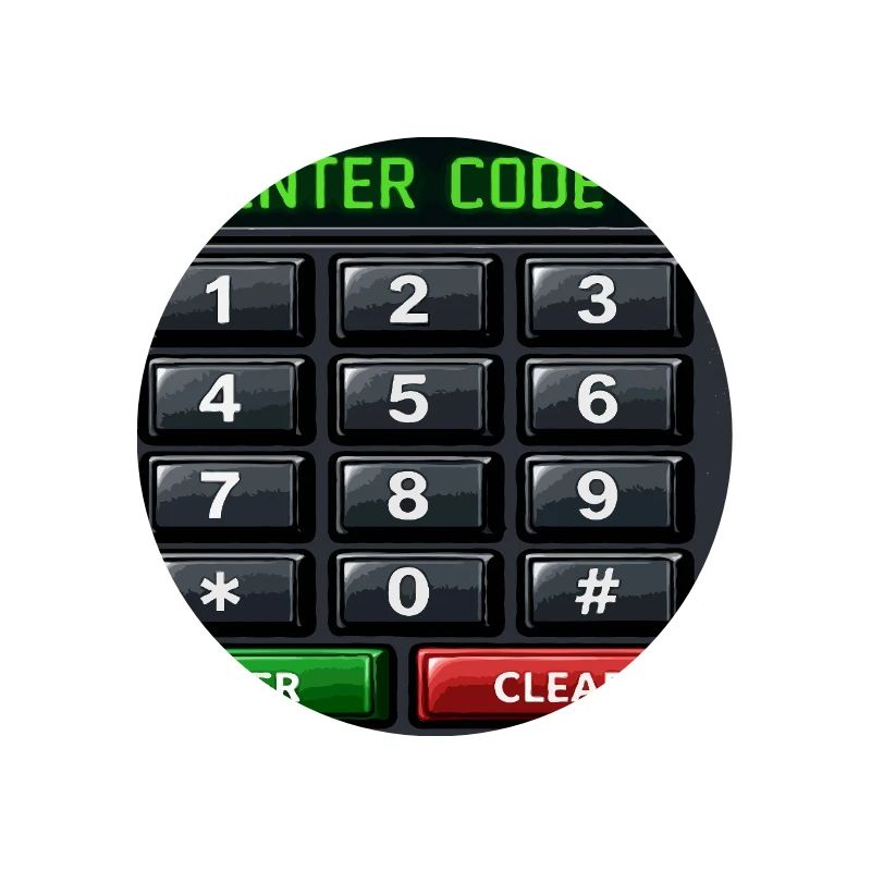 Entrée du code Clavier néon