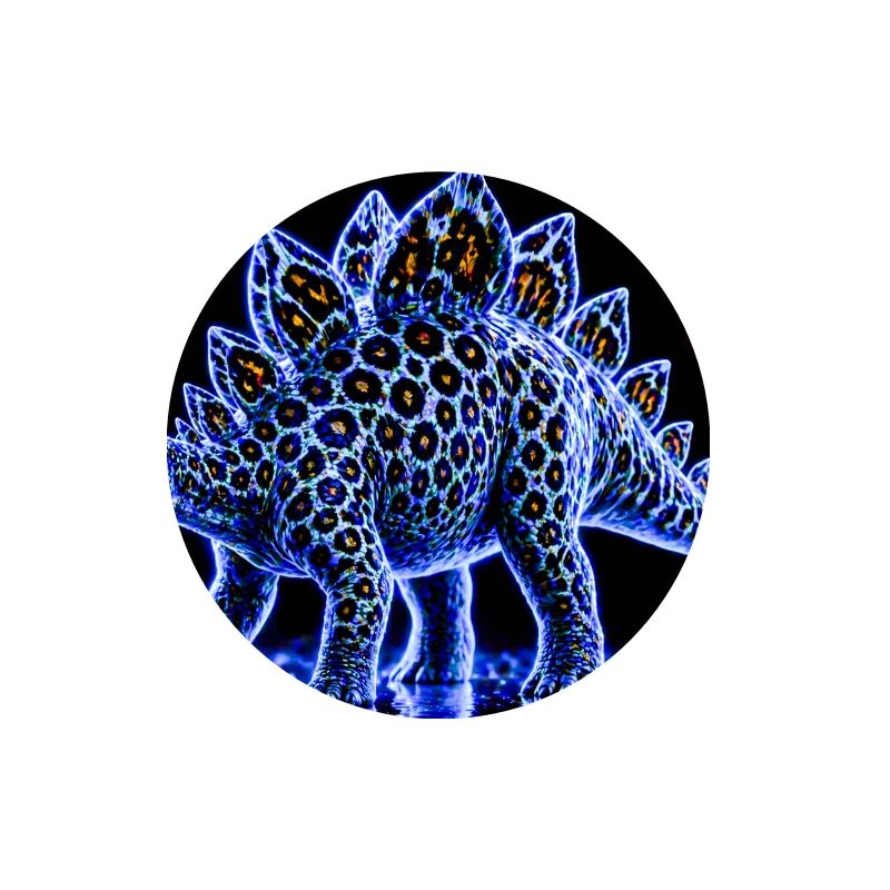 Neon Stegosaurus Glow Pattern