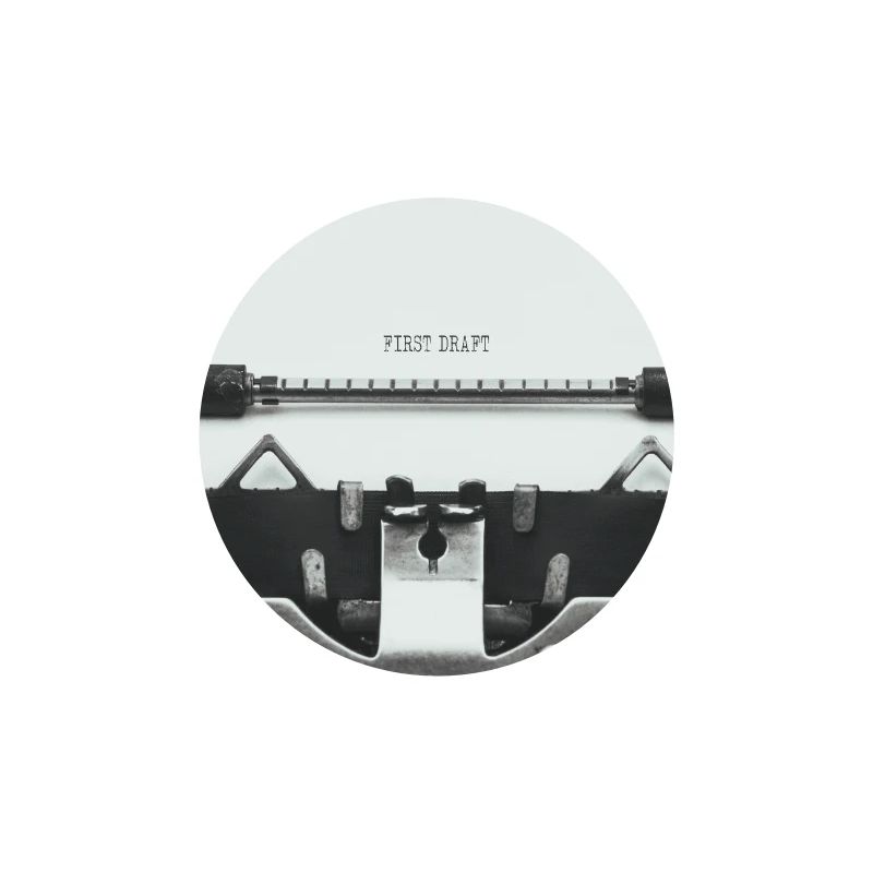 First Draft Typewriter Writer Poster Design