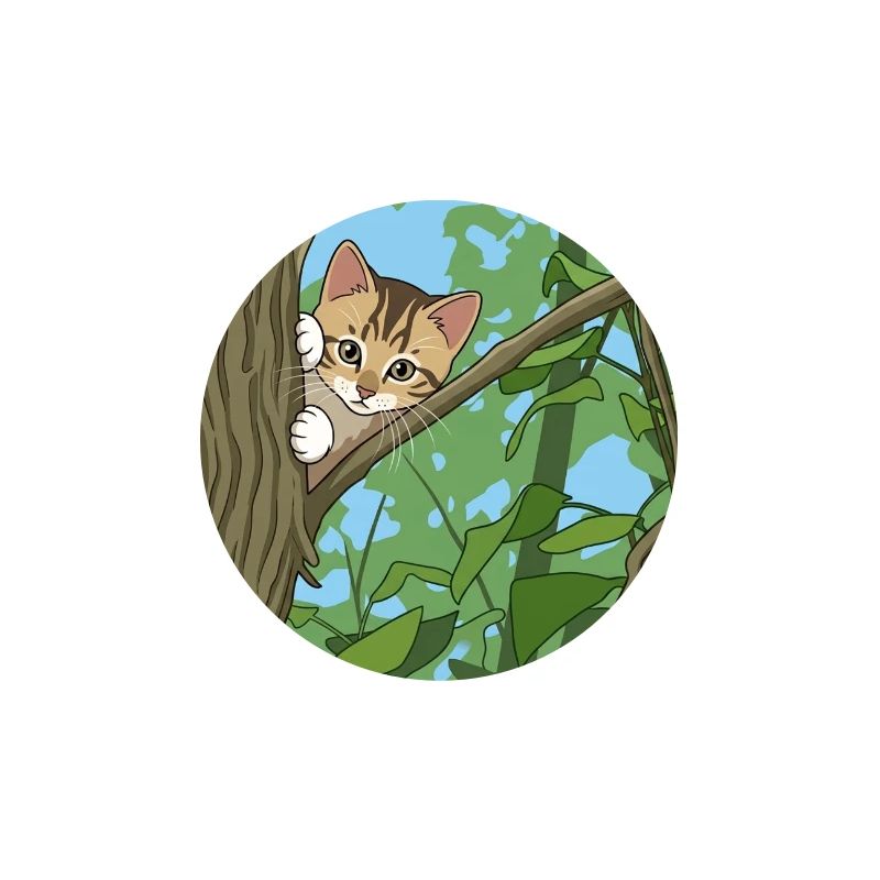 Chat explorant les branches