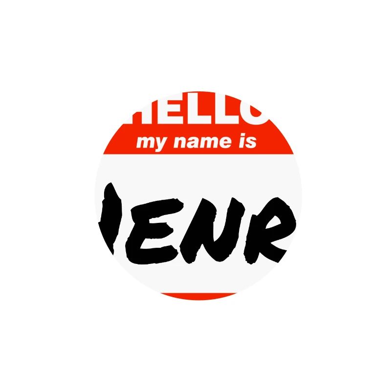 Hello My Name Is Henry Red Label with First Name
