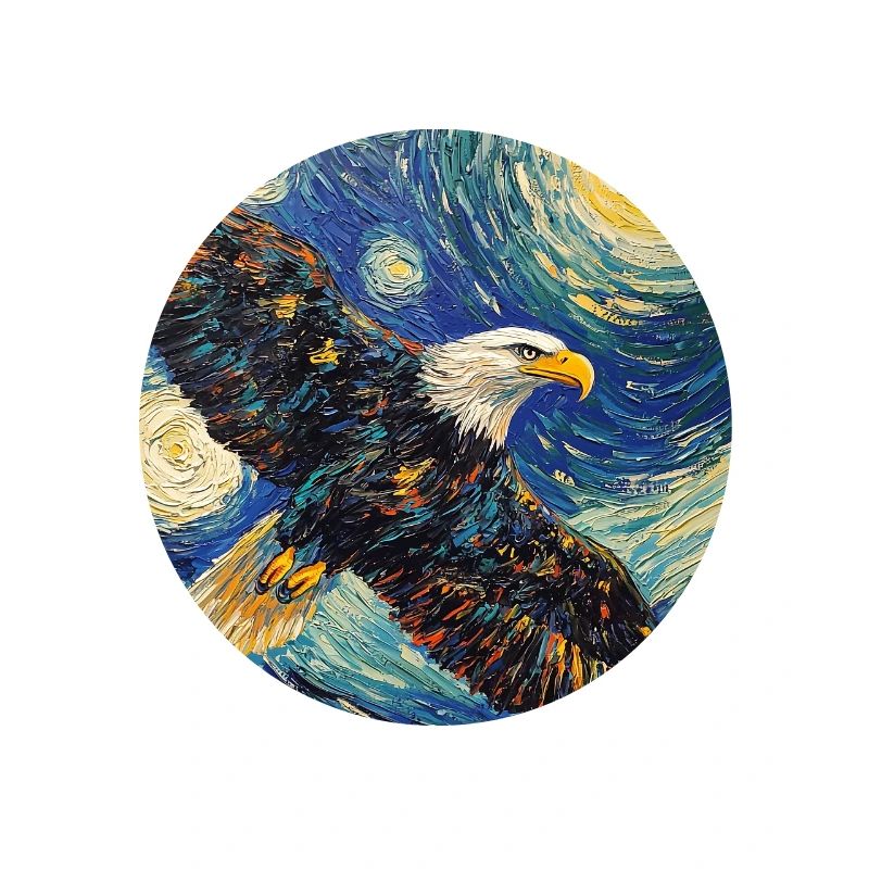 Eagle Bird Van Gogh Style Starry Night