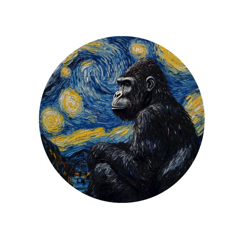 Gorilla Gorillas Monkey Van Gogh Style Starry Night