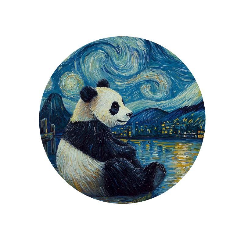 Panda Bear Van Gogh Style Starry Night