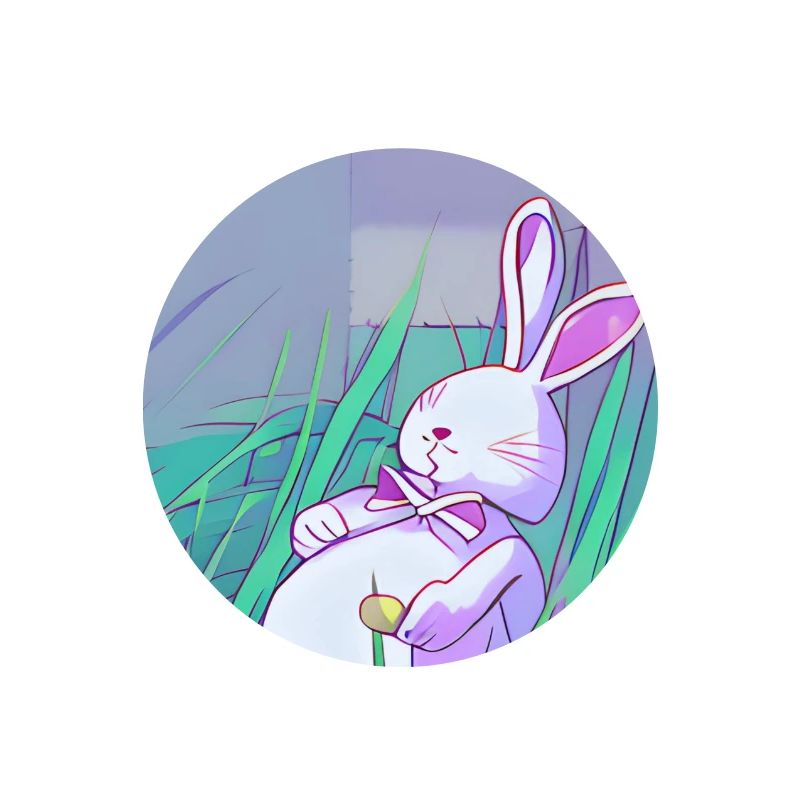 Pastel Easter Bunny in Spring Grass