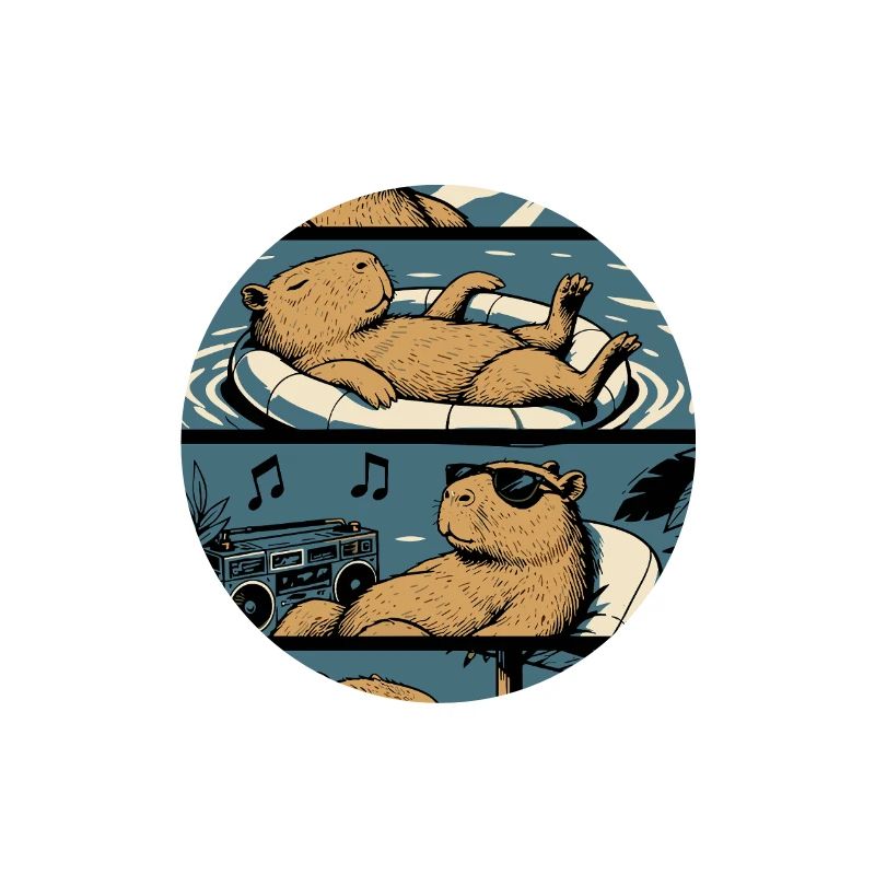 Chill Capybara Pool Vibes