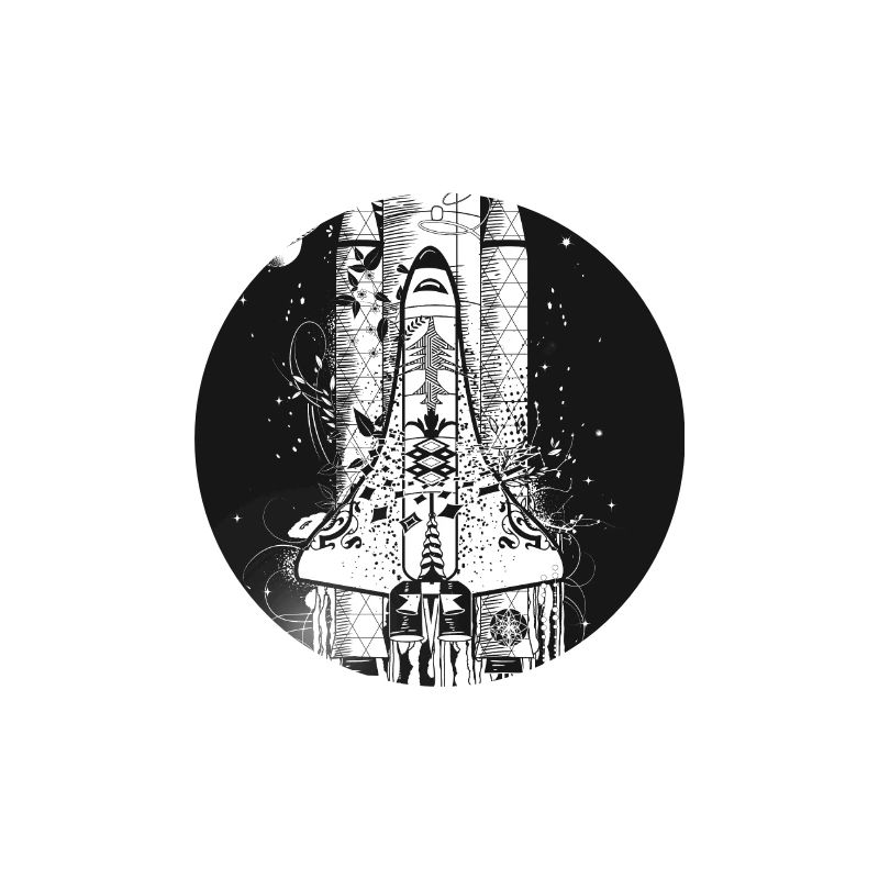 Imaginative space shuttle in graffiti style
