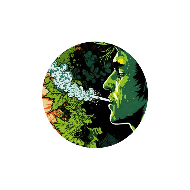 Visage psychédélique vert
