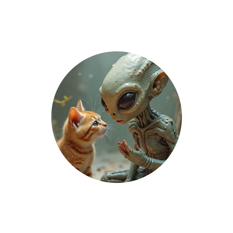 Créature extraterrestre avec chat compagnon