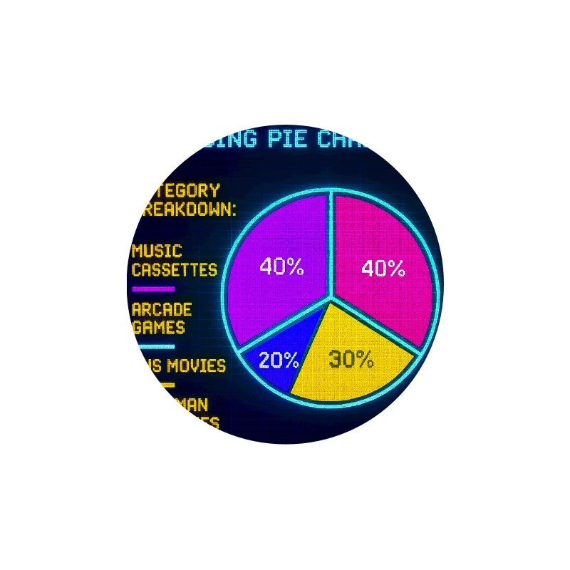Neon Pie Chart Retro Visual