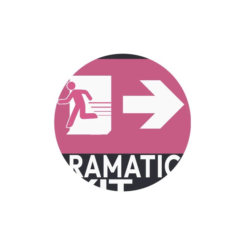 Dramatic Exit Minimal Poster Humor Grafik
