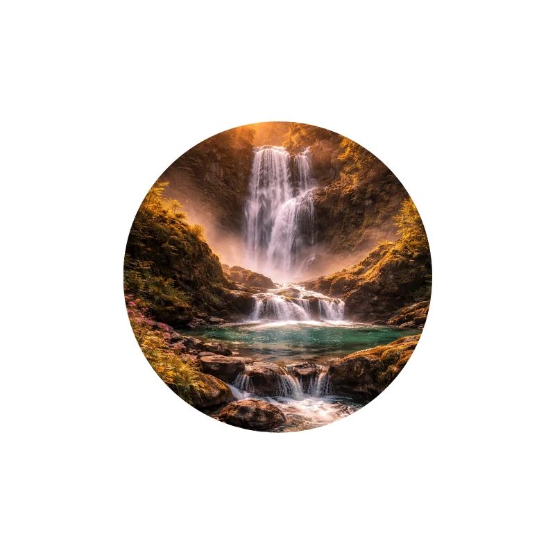 Waterfall in the evening sun