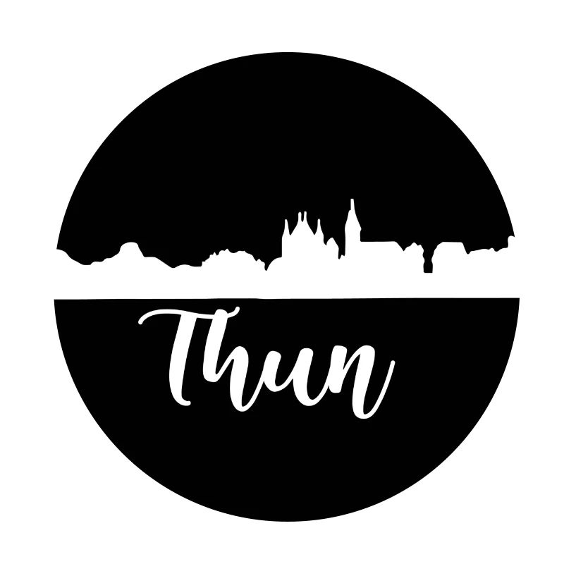 thun,skyline,graffiti, coupe à ciseaux,noir