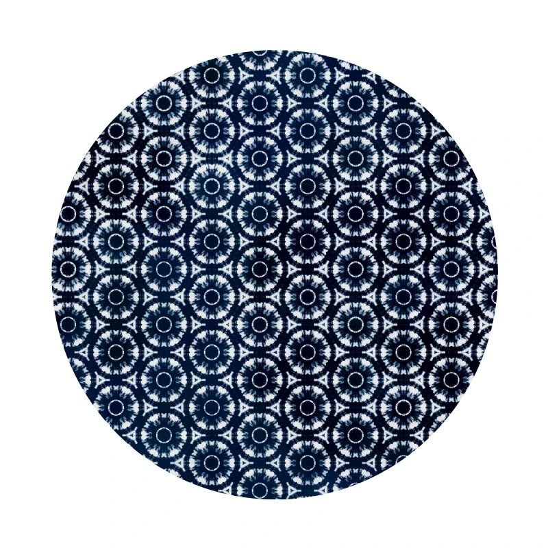 Silver Dark Blue Tie Dye Textile Pattern