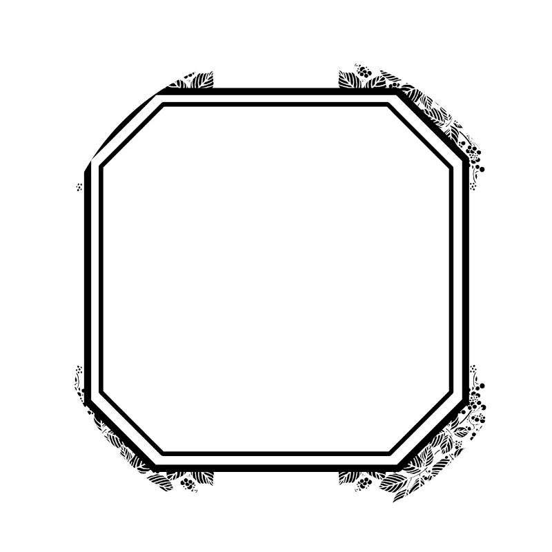 Cool square frame with leaves