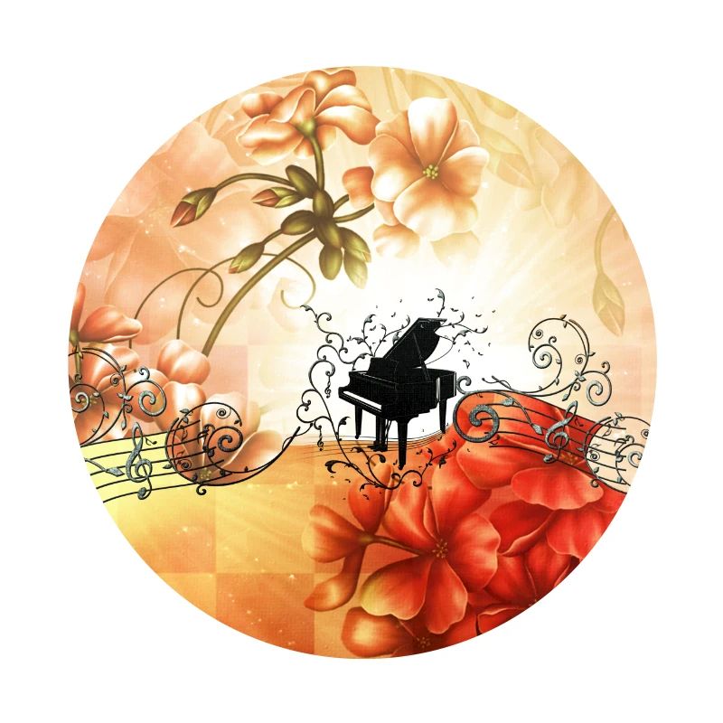 Merveilleuses fleurs avec piano et notes clés.