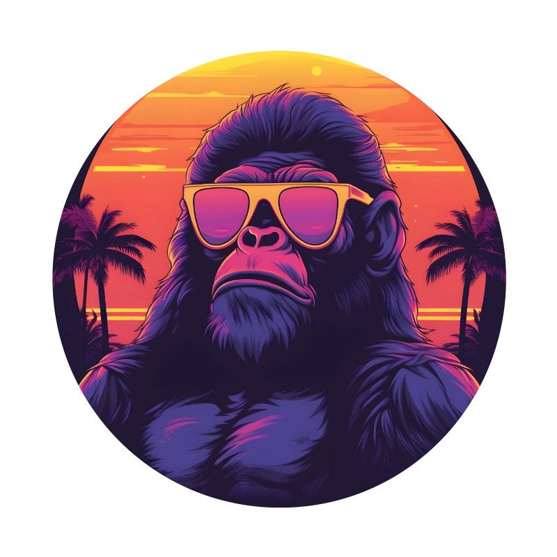 Synthwave gorilla Sunset