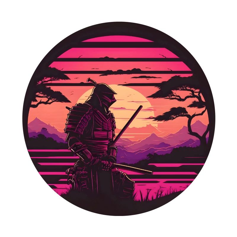 Synthwave Samurai avec katana