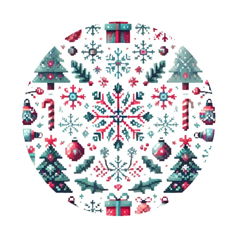 Festive Pixel Art Christmas Pattern