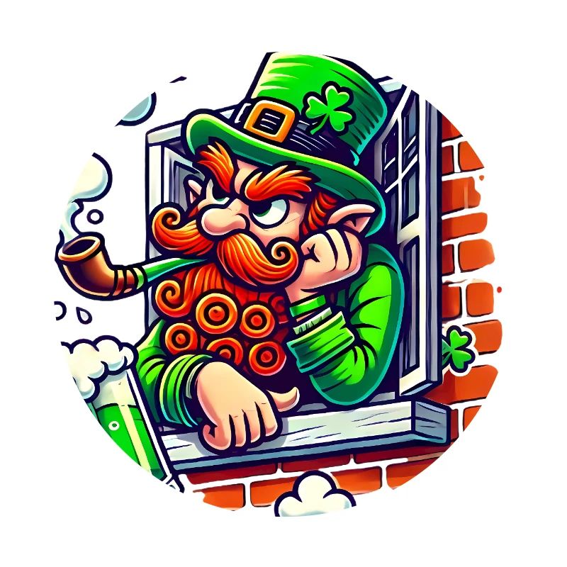 Grumpy Leprechaun Window Sticker