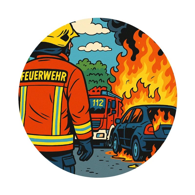 Brandbekämpfer Cartoon Einsatz