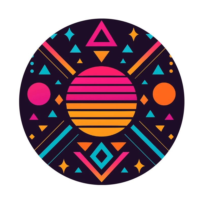 Synthwave geometric pattern