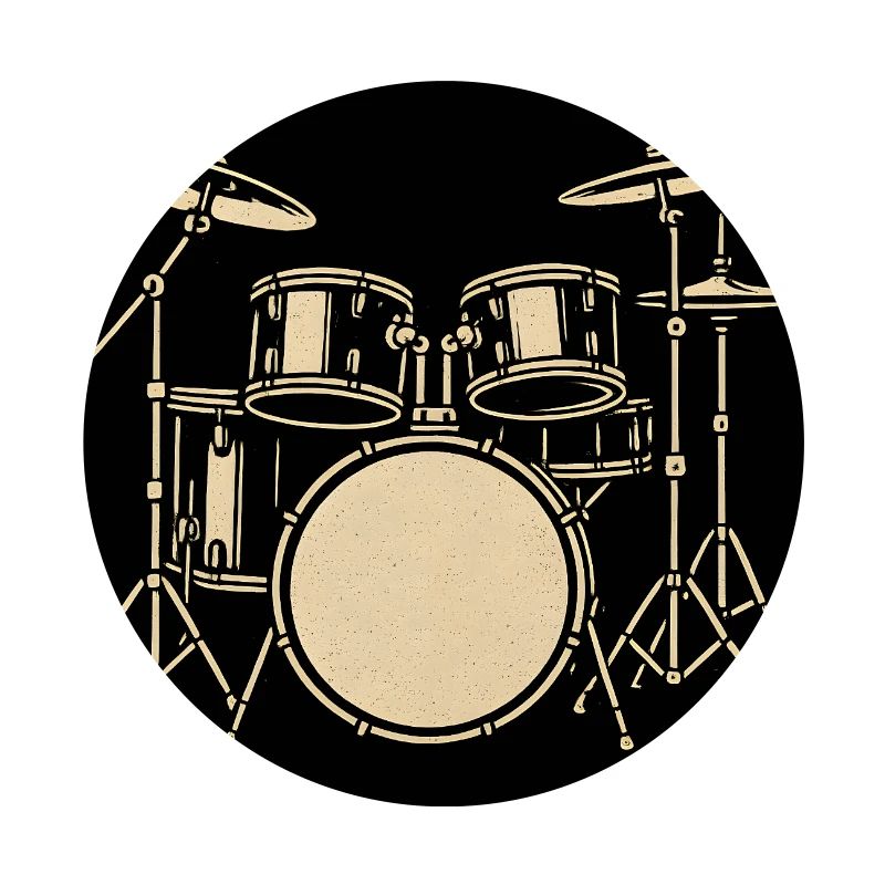 Schwarzsilbernes Drumset Illustration