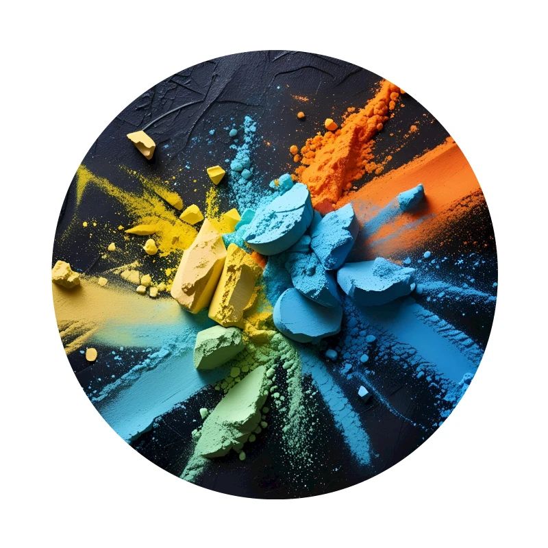 Rainbow dust explosion