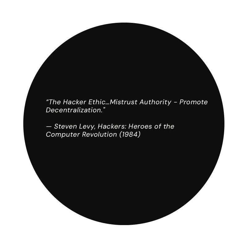 Hacker Ethics Quote on Black