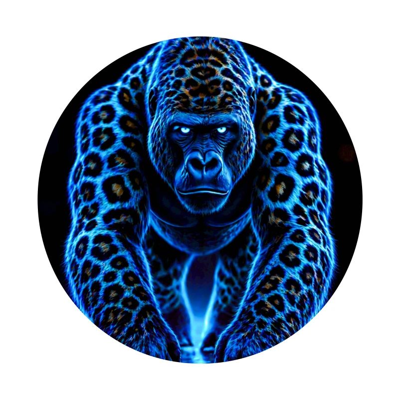 Neon Emperor Gorilla with Leopard Pattern