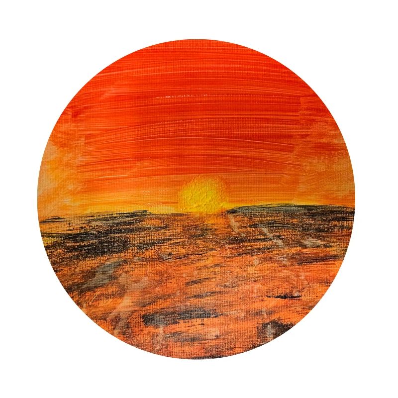 Coucher de soleil rouge feu