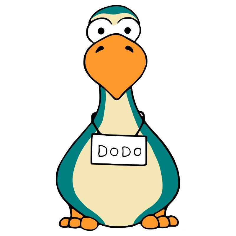 Dodo Frontal Vogel mit Schild Geschenk