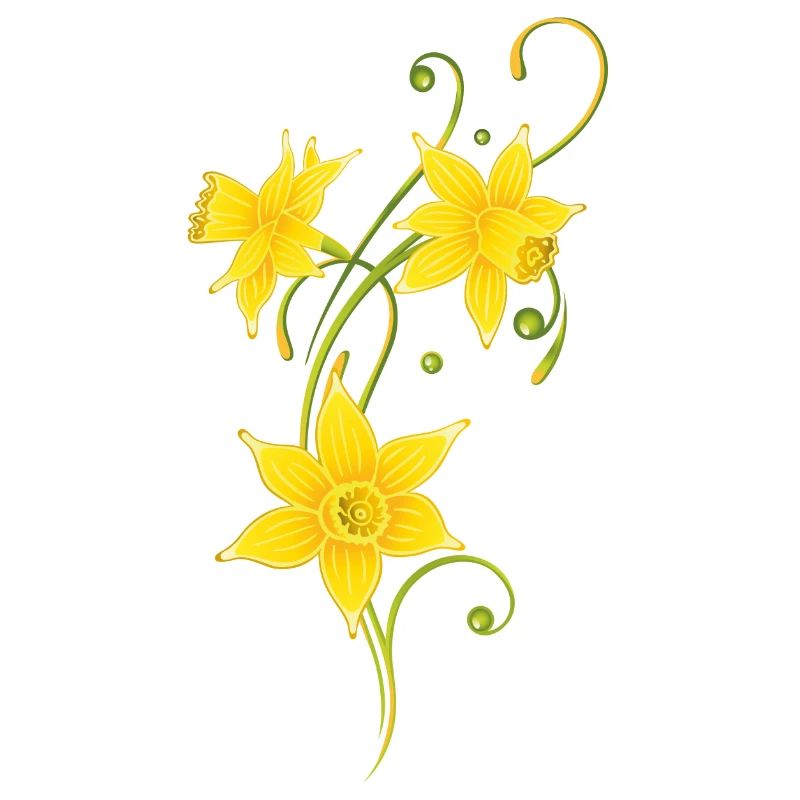 Filigree Daffodils Flowers. Spring, Easter.